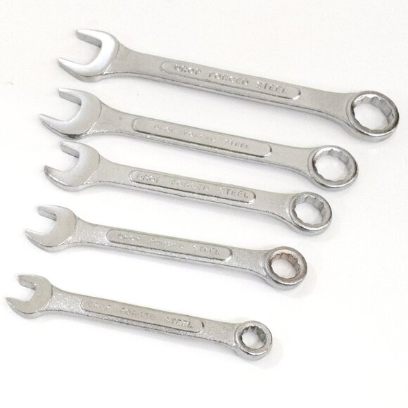 5 Pcs Combination Wrench Set Drop Forged Steel 9/16 1/2 7/16 3/8 5/16 Auto Tools - Picture 1 of 4